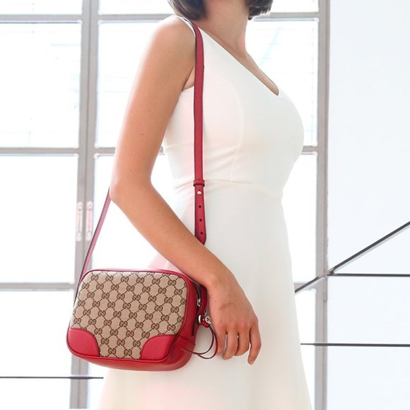 Authentic Gucci GG Crossbody Bag Brown Red - Picture 6 of 9